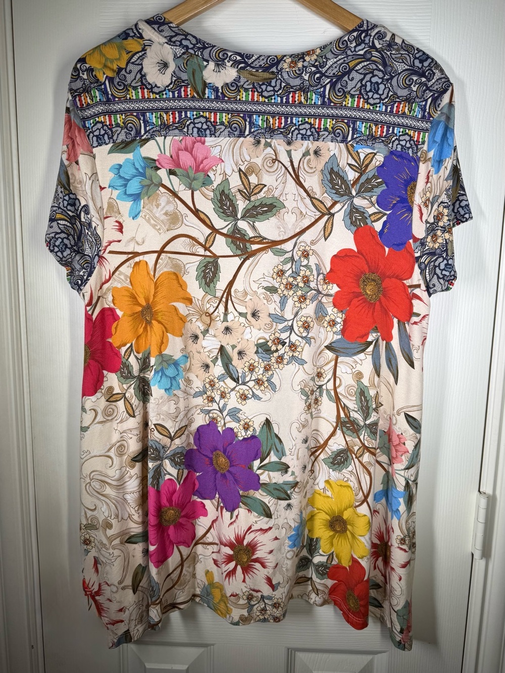 Johnny Was Tunic Sz L Archibal Drape T Viscose Bamboo - Picture 4 of 6